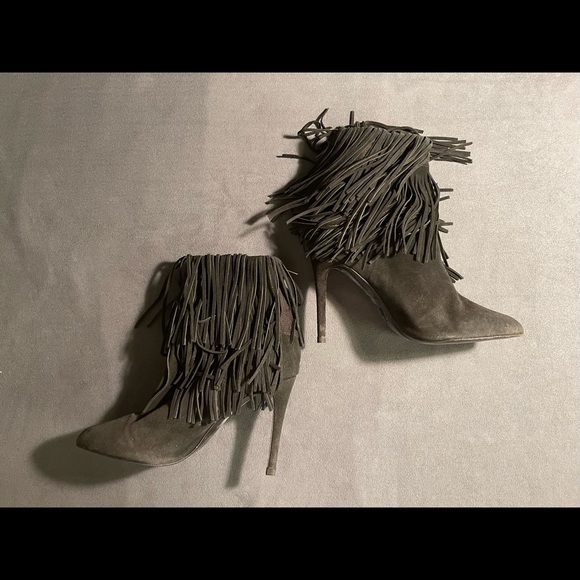Zara Fringe Black Suede Boots - Picture 8 of 14